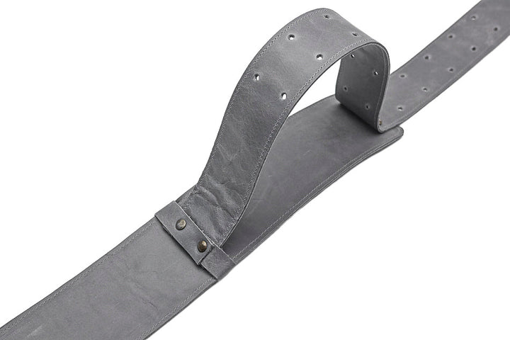 Sangle de guitare en cuir gris