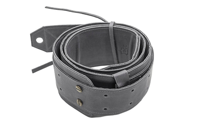Sangle de guitare en cuir gris