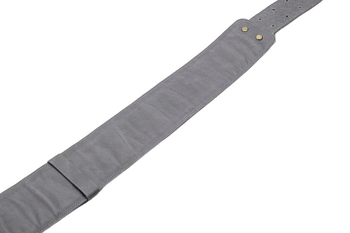 Sangle de guitare en cuir gris