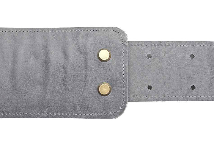 Sangle de guitare en cuir gris