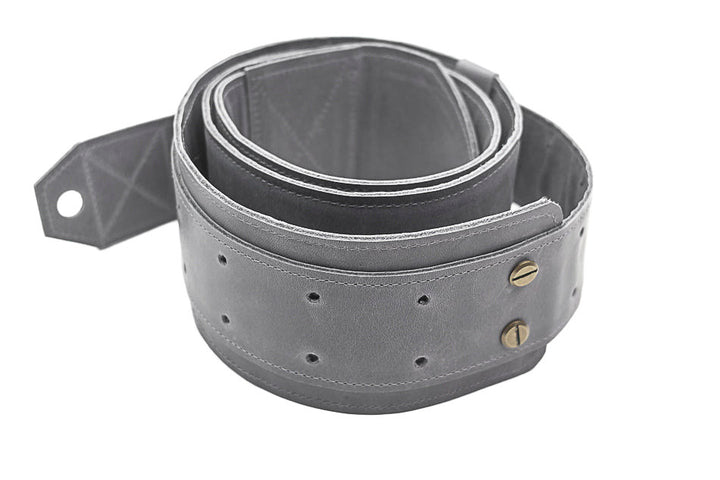 Sangle de guitare en cuir gris