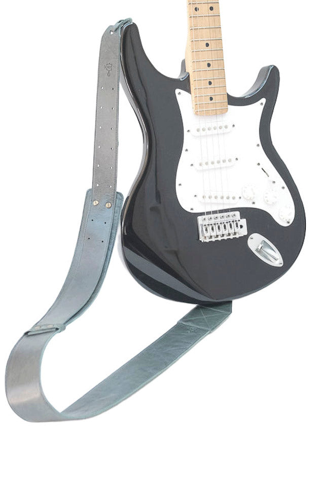 Sangle de guitare en cuir vert