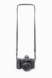 Sangle appareil photo fuji cuir bleu gris