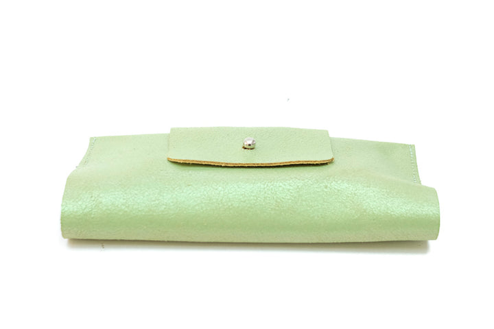 Green leather spectacle case