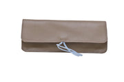 taupe leather pencil case, simple and handmade