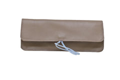 taupe leather pencil case, simple and handmade