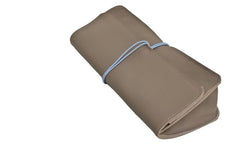 taupe leather pencil case, simple and handmade