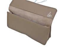 taupe leather pencil case, simple and handmade