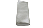 School and office pencil case in soft silver leather with colored elastic closure, handmade.