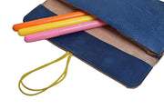 minimalist cowhide leather case, with elastic closure
