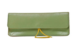 Leather pencil case green