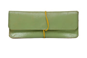 Leather pencil case green