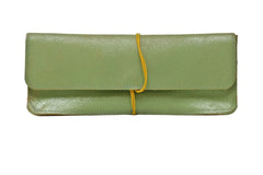 Leather pencil case green