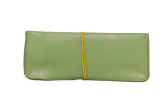 Leather pencil case green