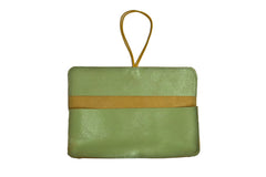 Leather pencil case green