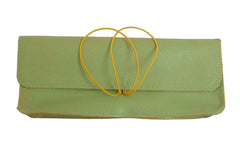 Leather pencil case green