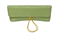 Leather pencil case green