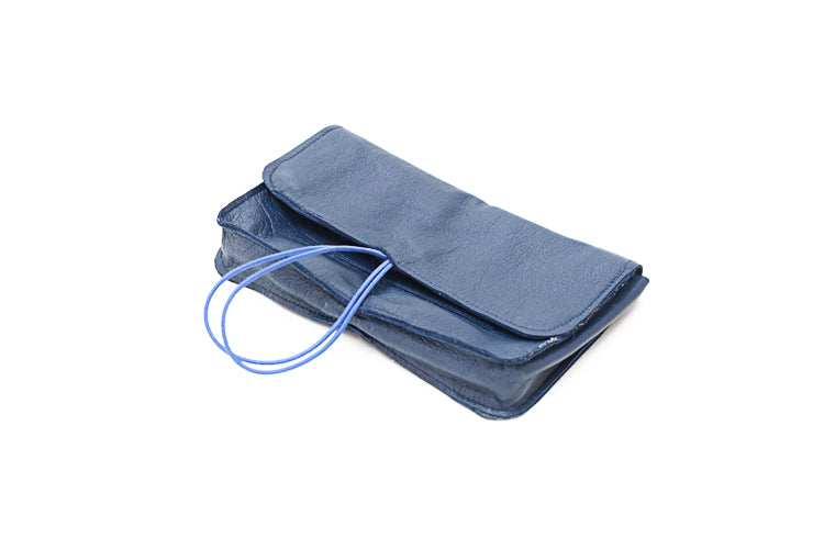 tobacco blue leather color pouch
