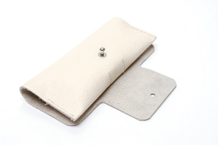 glass leather case white