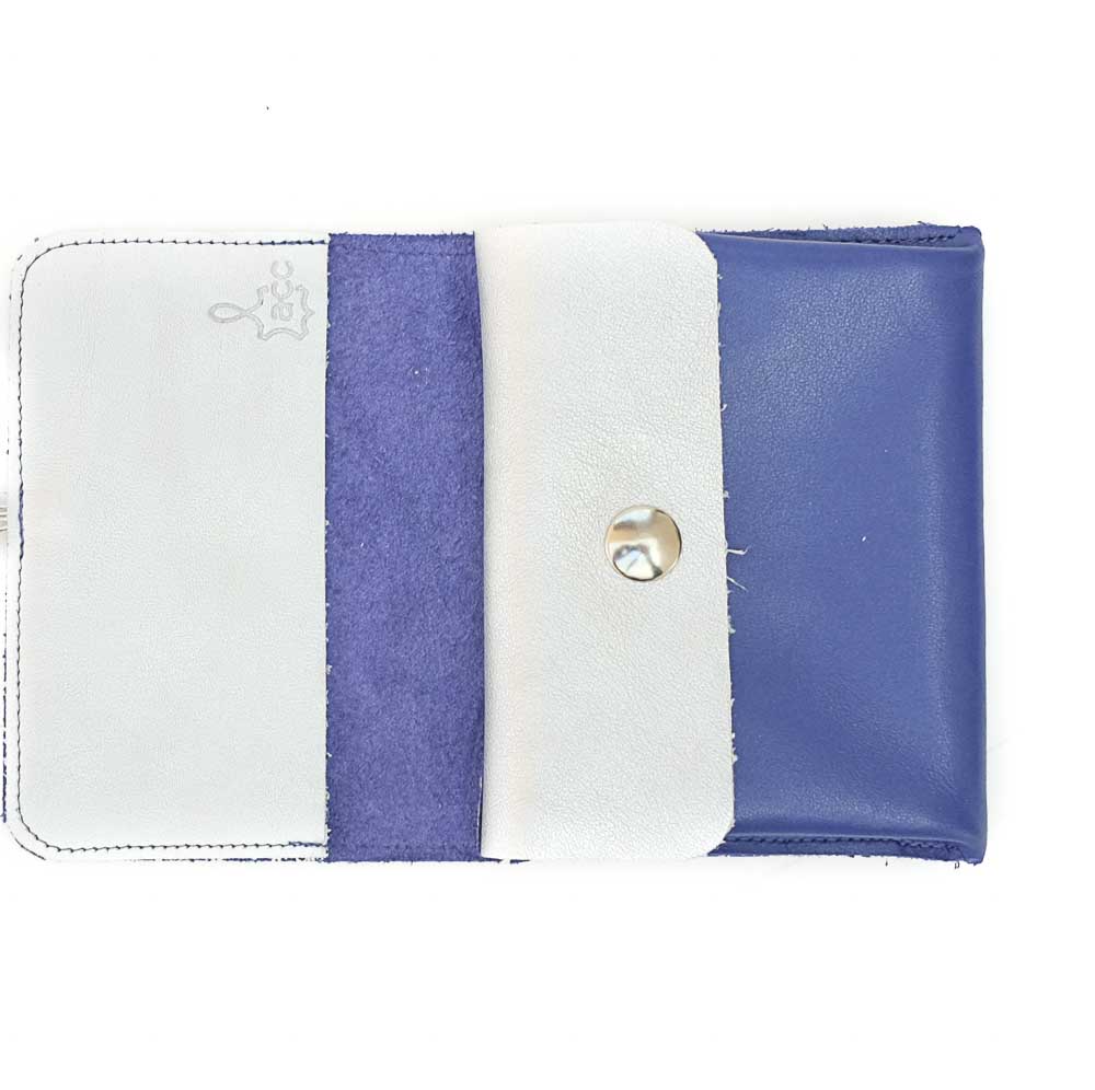 purse money leather blue