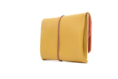 Grand porte-monnaie en cuir jaune