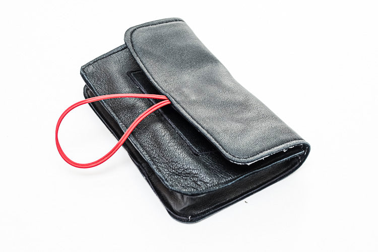Black tobacco leather pouch