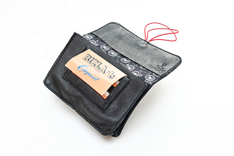 Black tobacco leather pouch