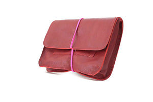 Tobacco red leather pouch