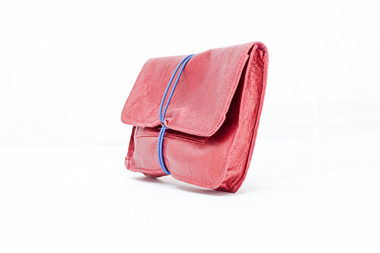 red leather tobacco pouch