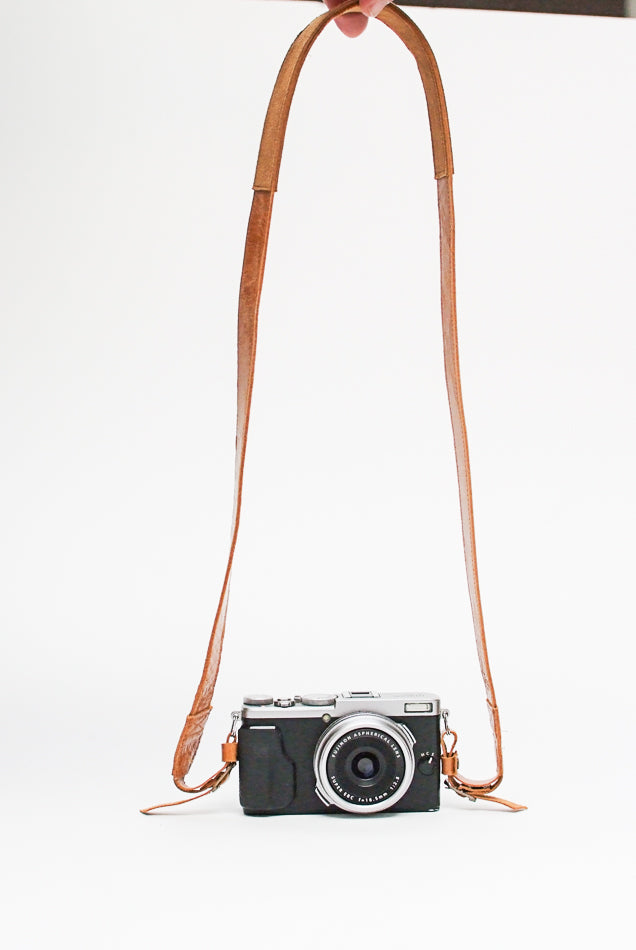 Leather camera strap
