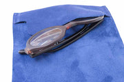 Etui à lunettes en cuir bleu