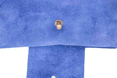 Etui à lunettes en cuir bleu