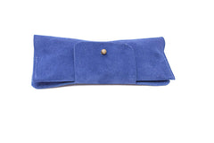 Etui à lunettes en cuir bleu