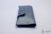 Etui à lunettes en cuir bleu marine
