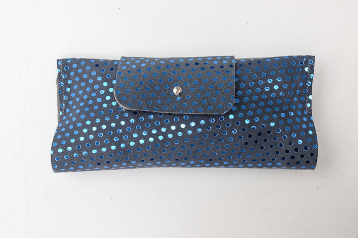 glass leather case blue