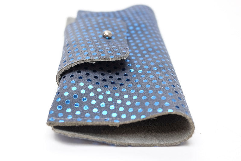 glass leather case blue