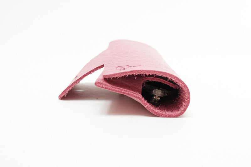 glass leather case pink thick