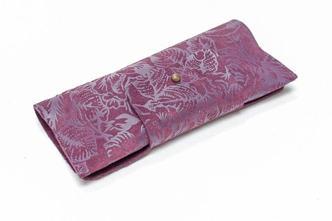 Étui à Lunettes En Cuir Souple Avec Chiffon - Dimensions 17x8 Cm, Microfibre Et Velours, Design à Bouton-pression - 1