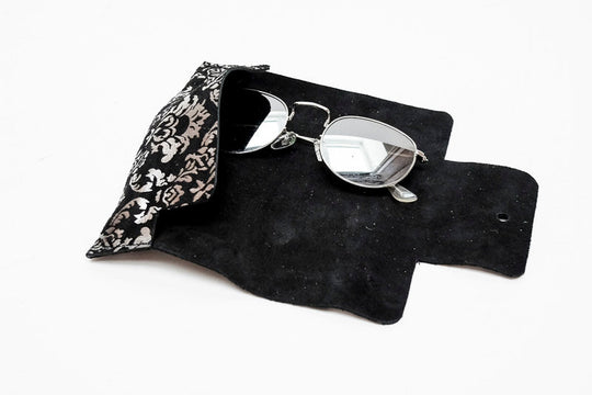 Etui à lunettes en cuir luxe noir