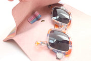 Etui à lunettes en cuir multicolor