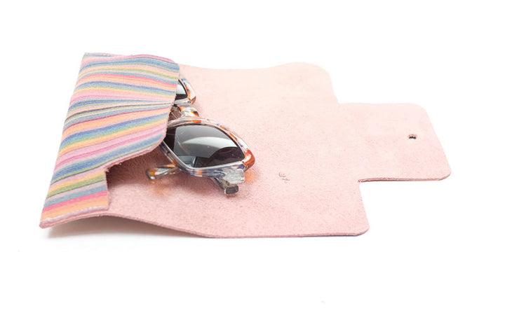 Etui à lunettes en cuir multicolor