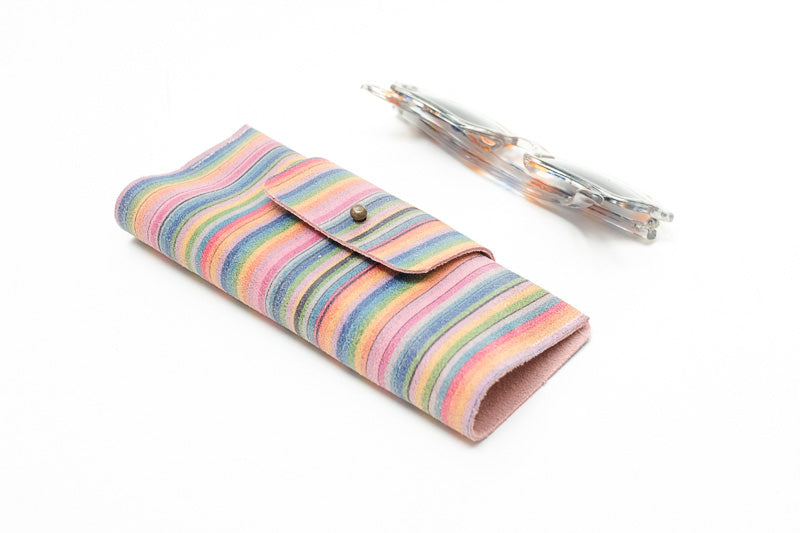 Etui à lunettes en cuir multicolor