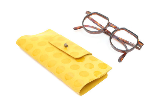 Etui à lunettes en cuir verte