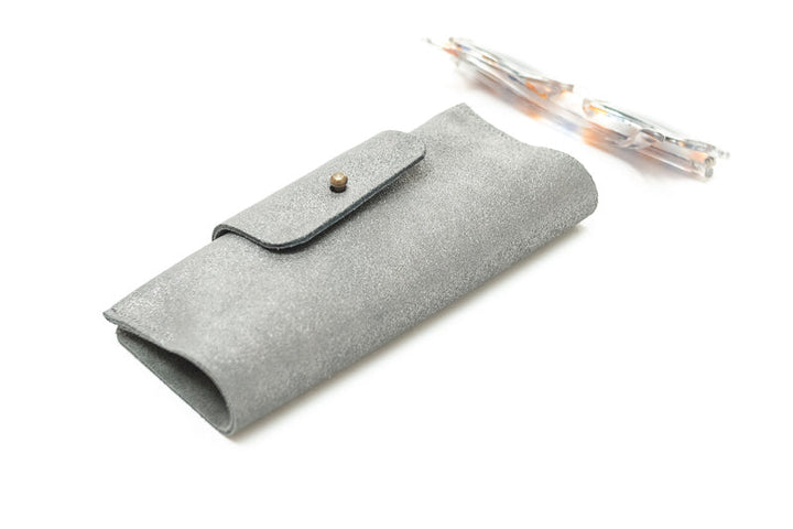 Etui à lunettes en cuir paillettes