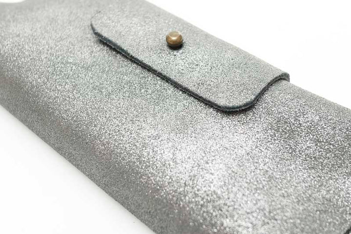 Etui à lunettes en cuir paillettes