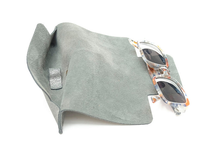 Etui à lunettes en cuir paillettes