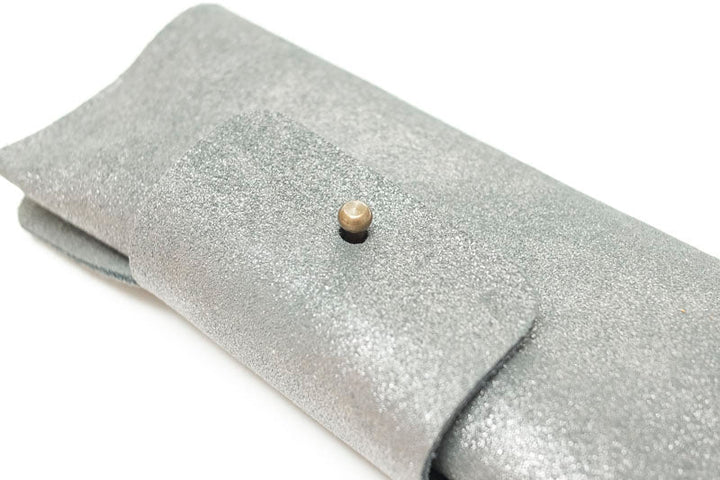 Etui à lunettes en cuir paillettes