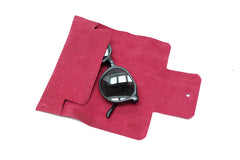 Etui lunettes rouge en daim