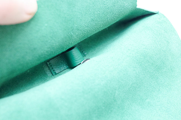 Green glass leather case