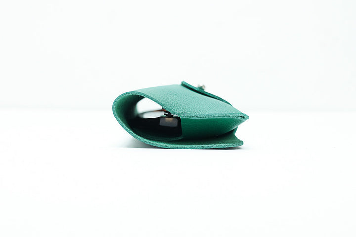 Green glass leather case